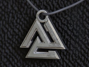 Valknut Pendant in Polished Silver