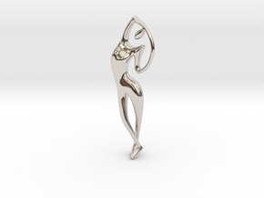 Woman In Love Pendant in Rhodium Plated Brass