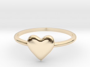 Heart-ring-solid-size-13 in 14k Gold Plated Brass