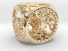 Gears Delirium I - D6 in 14k Gold Plated Brass