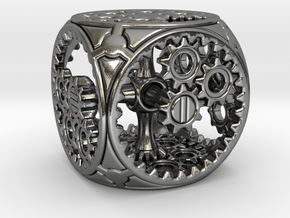 Gears Delirium I - D6 in Polished Silver
