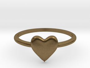 Heart-ring-solid-size-5 in Natural Bronze