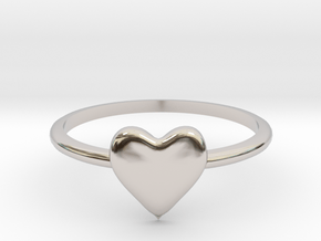 Heart-ring-solid-size-5 in Platinum