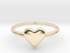 Heart-ring-solid-size-5 in 14k Gold Plated Brass