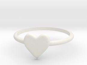 Heart-ring-solid-size-6 in White Natural Versatile Plastic