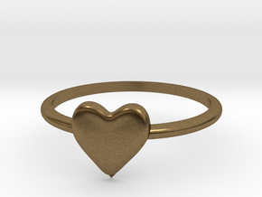 Heart-ring-solid-size-6 in Natural Bronze
