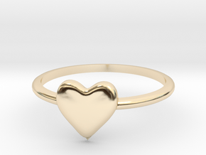Heart-ring-solid-size-6 in 14k Gold Plated Brass