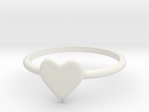 Heart-ring-solid-size-9 in White Natural Versatile Plastic