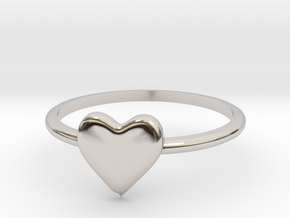 Heart-ring-solid-size-9 in Platinum