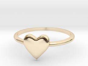 Heart-ring-solid-size-9 in 14k Gold Plated Brass