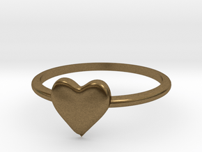 Heart-ring-solid-size-11 in Natural Bronze
