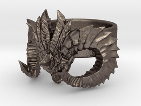 Diablo Ring Size 3 in Polished Bronzed Silver Steel