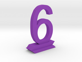 Table Number 6 in Purple Processed Versatile Plastic