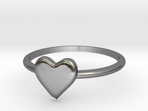 Heart-ring-solid-size-12 in Polished Silver