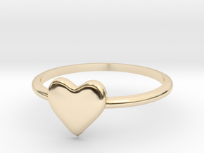 Heart-ring-solid-size-12 in 14k Gold Plated Brass
