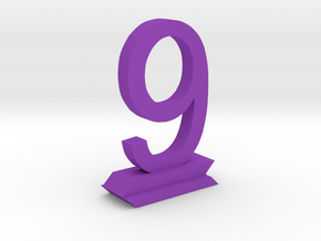 Table Number 9 in Purple Processed Versatile Plastic