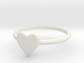 Heart-ring-solid-size-7 in White Natural Versatile Plastic