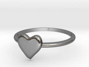 Heart-ring-solid-size-7 in Polished Silver