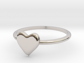 Heart-ring-solid-size-7 in Platinum