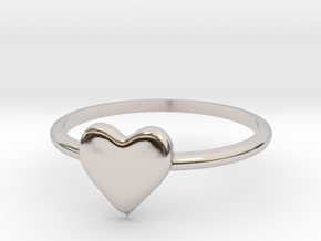 Heart-ring-solid-size-8 in Platinum