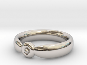 The Circumpunct Sun Ring UK Size V (US Size 10 ¾)  in Rhodium Plated Brass