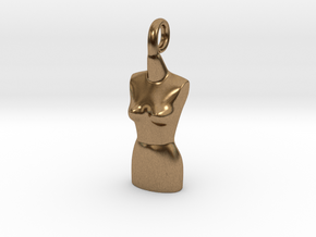 Woman bust pendant in Natural Brass