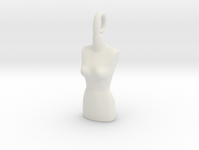 Woman bust pendant in White Natural Versatile Plastic