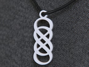 Double Infinity Pendant in White Processed Versatile Plastic