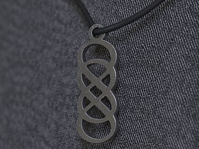 Double Infinity Pendant in Polished and Bronzed Black Steel