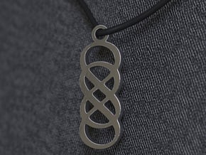 Double Infinity Pendant in Polished Silver