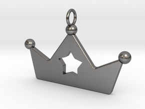 Crown Star Pendant in Polished Nickel Steel