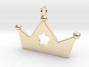 Crown Star Pendant in 14k Gold Plated Brass