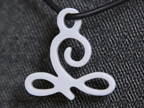 Zen Meditation Pendant in White Processed Versatile Plastic