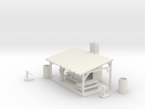 Picnic Shelter Scene - HO 87:1 Scale in White Natural Versatile Plastic
