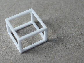 CUBE - ring or pendant - 4P in White Natural Versatile Plastic