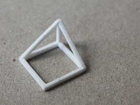 CUBE - ring or pendant - 1P in White Natural Versatile Plastic