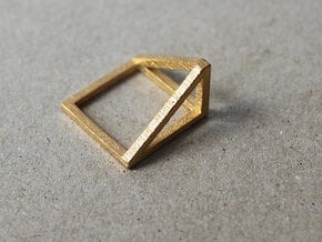 CUBE - ring or pendant - 1P in Polished Gold Steel