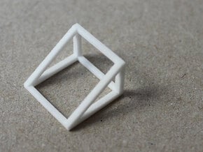 CUBE - ring or pendant - 2P in White Natural Versatile Plastic