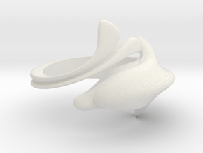 Pinkie finger dolphin ring in White Natural Versatile Plastic: Small