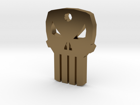 Punisher Keychain in Polished Bronze