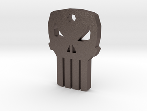 Punisher Keychain in Polished Bronzed Silver Steel