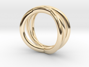 Three Orbits Entwined:Trinity UK Size O (US  7¼)  in 14K Yellow Gold