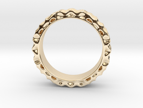 ShapeJS Volume Pattern Ring in 14k Gold Plated Brass