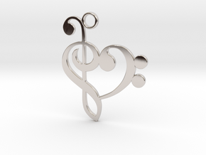 Heart of Music in Rhodium Plated Brass