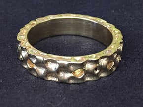 ShapeJS Volume Pattern Ring in Polished Brass