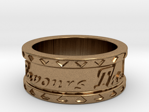 Fortune Favours The Brave. Ring Size 10.5 in Natural Brass
