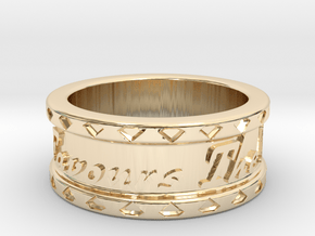Fortune Favours The Brave. Ring Size 10.5 in 14k Gold Plated Brass