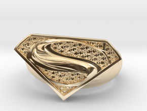 Superman Ring  in 14k Gold Plated Brass: 7 / 54