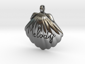 Melodys Pendent From Little Mermaid in Polished Silver