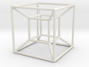 Tesseract in White Natural Versatile Plastic